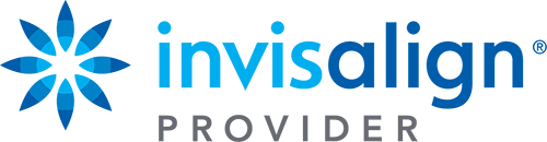 Invisalign Provider logo in blue featuring a star design and text identifying dental provider status.